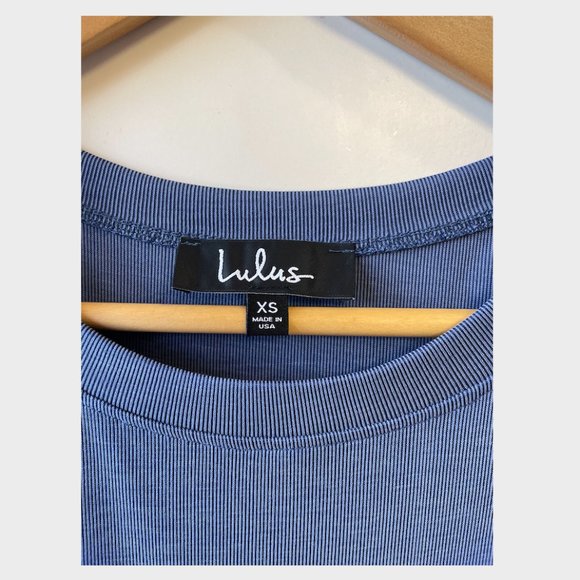 Knotty But Nice Blue Ribbed Twist-Front Dress - Picture 7 of 7